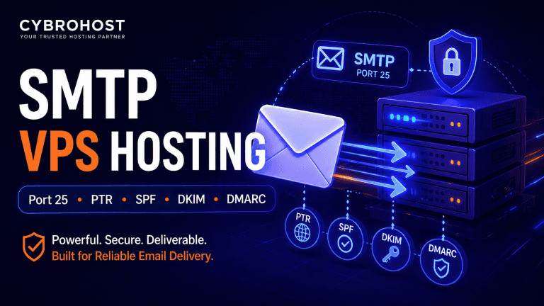 SMTP VPS hosting with Port 25 PTR SPF DKIM and DMARC support