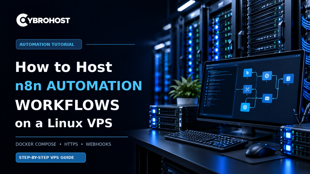 How to host n8n automation workflows on a Linux VPS with Docker Compose and secure webhooks.