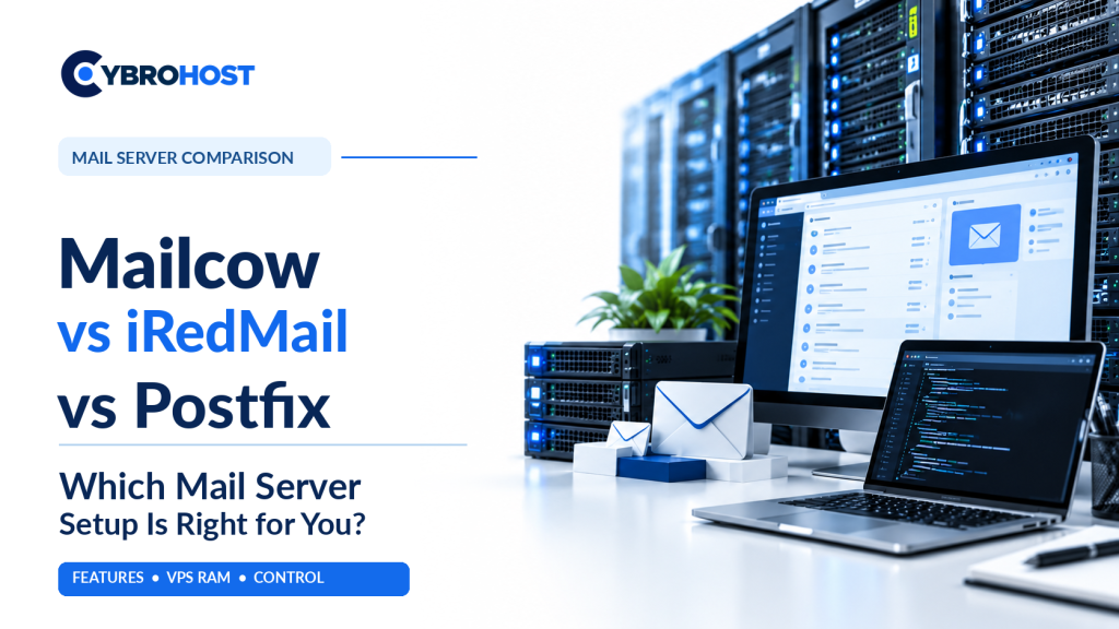 Mailcow vs iRedMail vs Postfix comparison for choosing a VPS mail server.