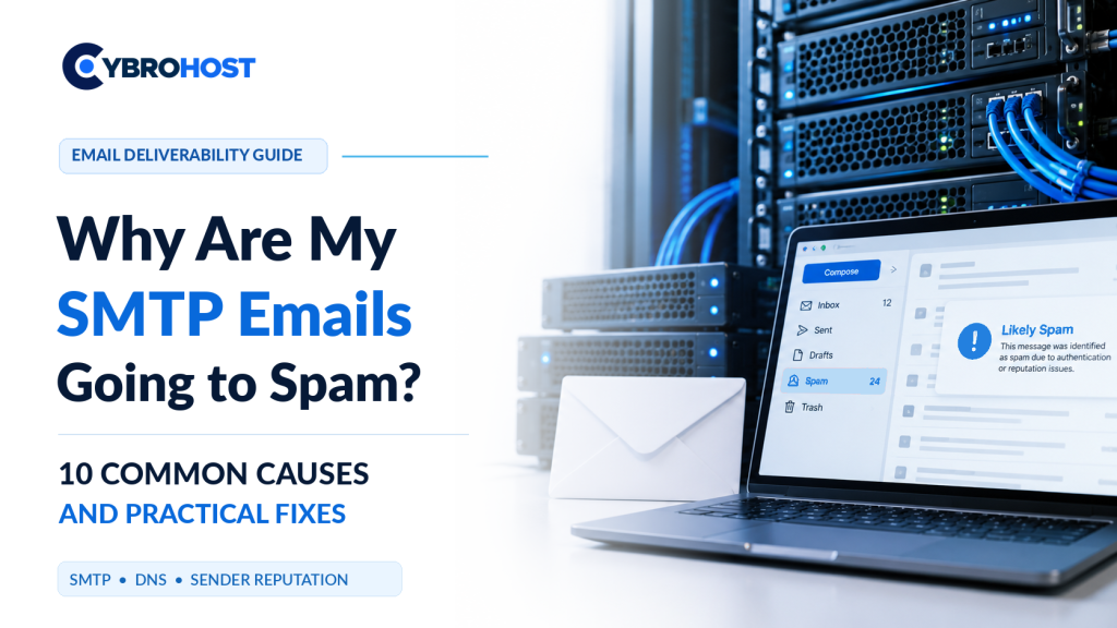 SMTP emails going to spam – 10 common causes and fixes for email deliverability.