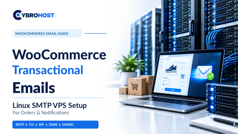 WooCommerce transactional emails on a Linux SMTP VPS with secure email delivery and order notifications.